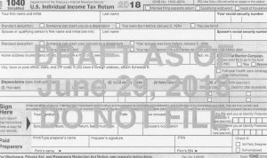 Draft Form 1040 For 2018 Page 1